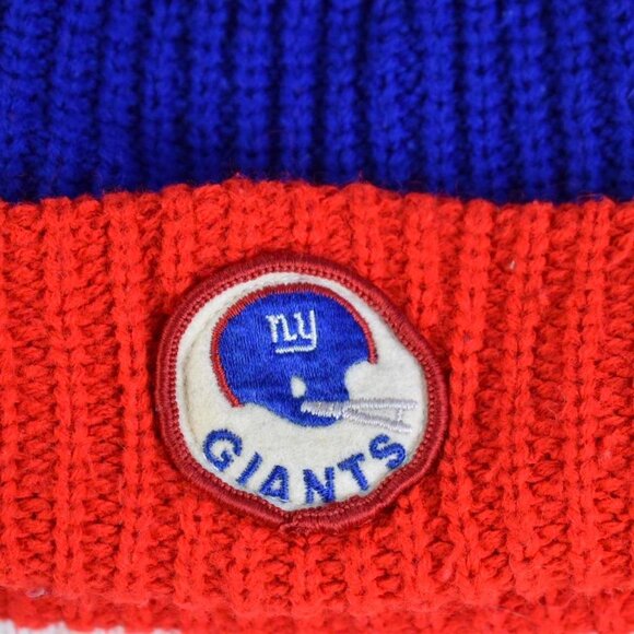 Vintage 60s 70s NY Giants Wigwam Cable Knit Beanie Stocking Cap - Picture 4 of 5
